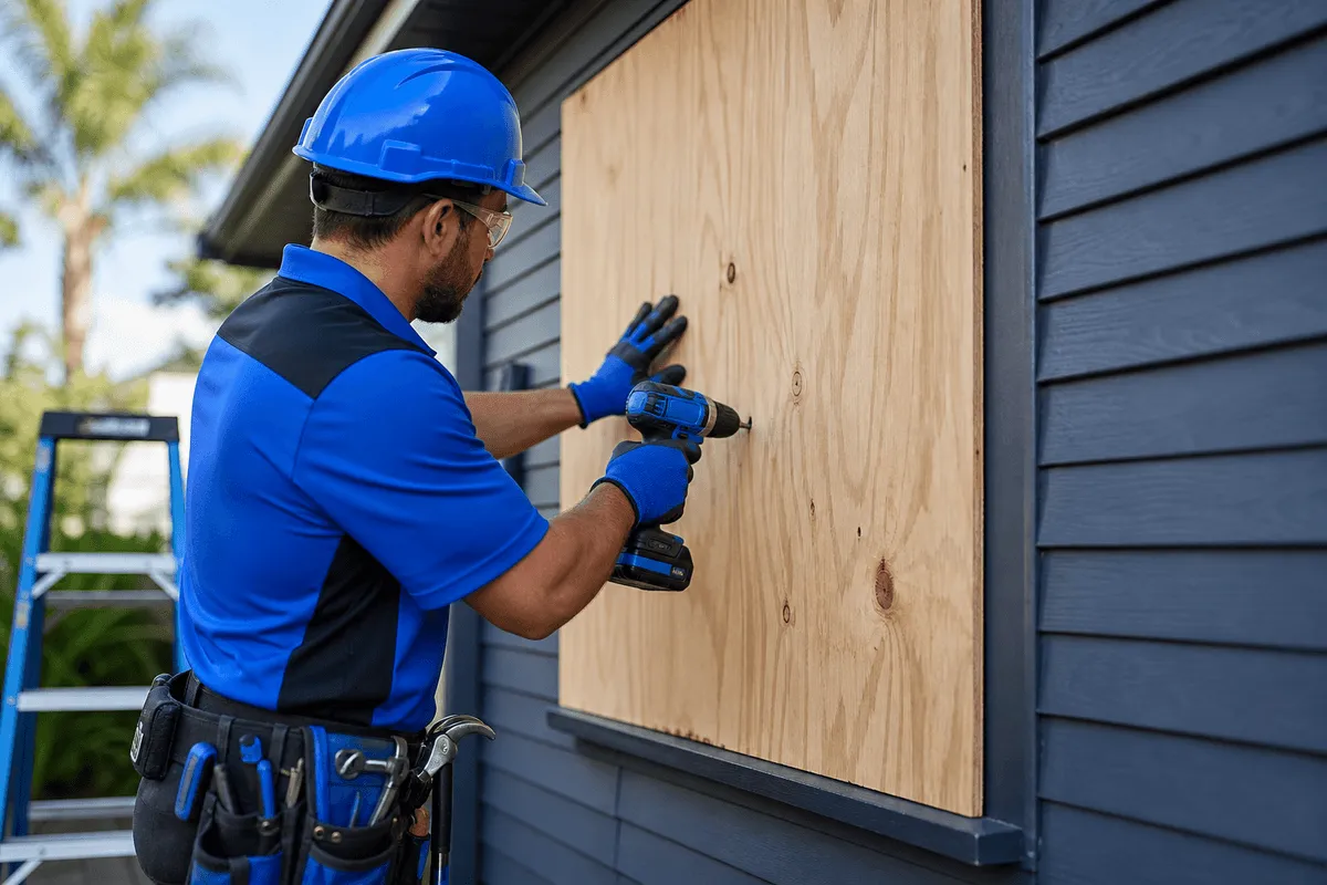Emergency Board-up service by Lion Water Damage Restoration